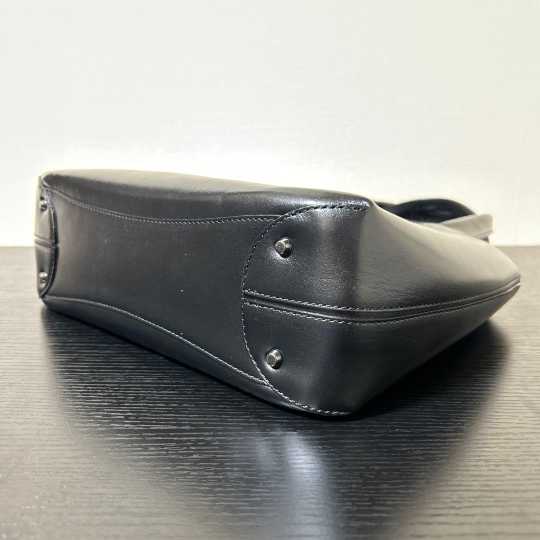 極美品♡kitamura フォーマルハンドバッグ　レザー　ブラック　お受験　式典