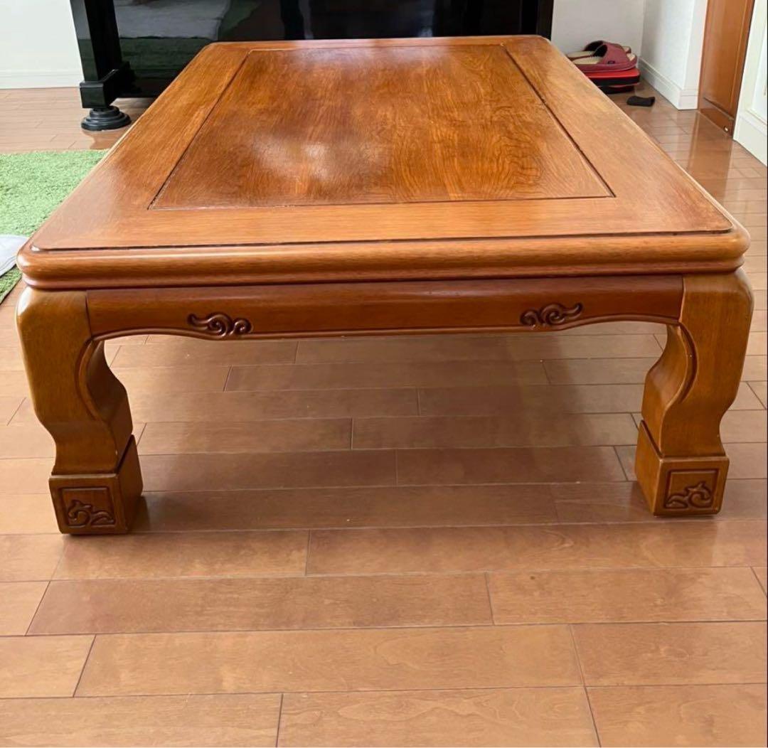 木製こたつ 彫刻入り