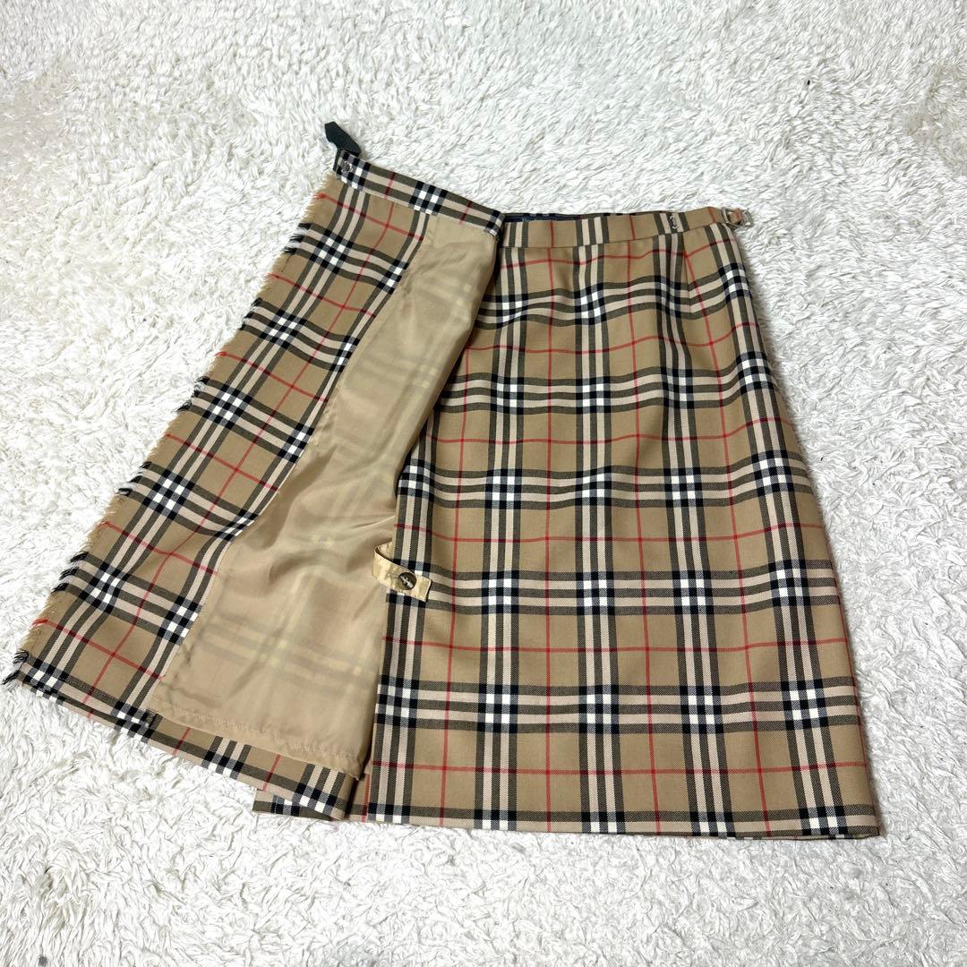 【極美品】BURBERRYS ノバチェック巻きスカート革ベルト サイズ38 M