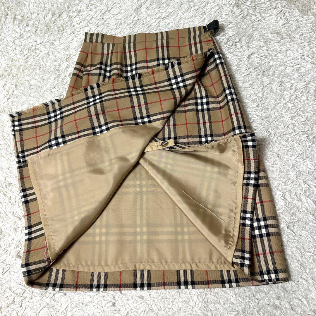 【極美品】BURBERRYS ノバチェック巻きスカート革ベルト サイズ38 M