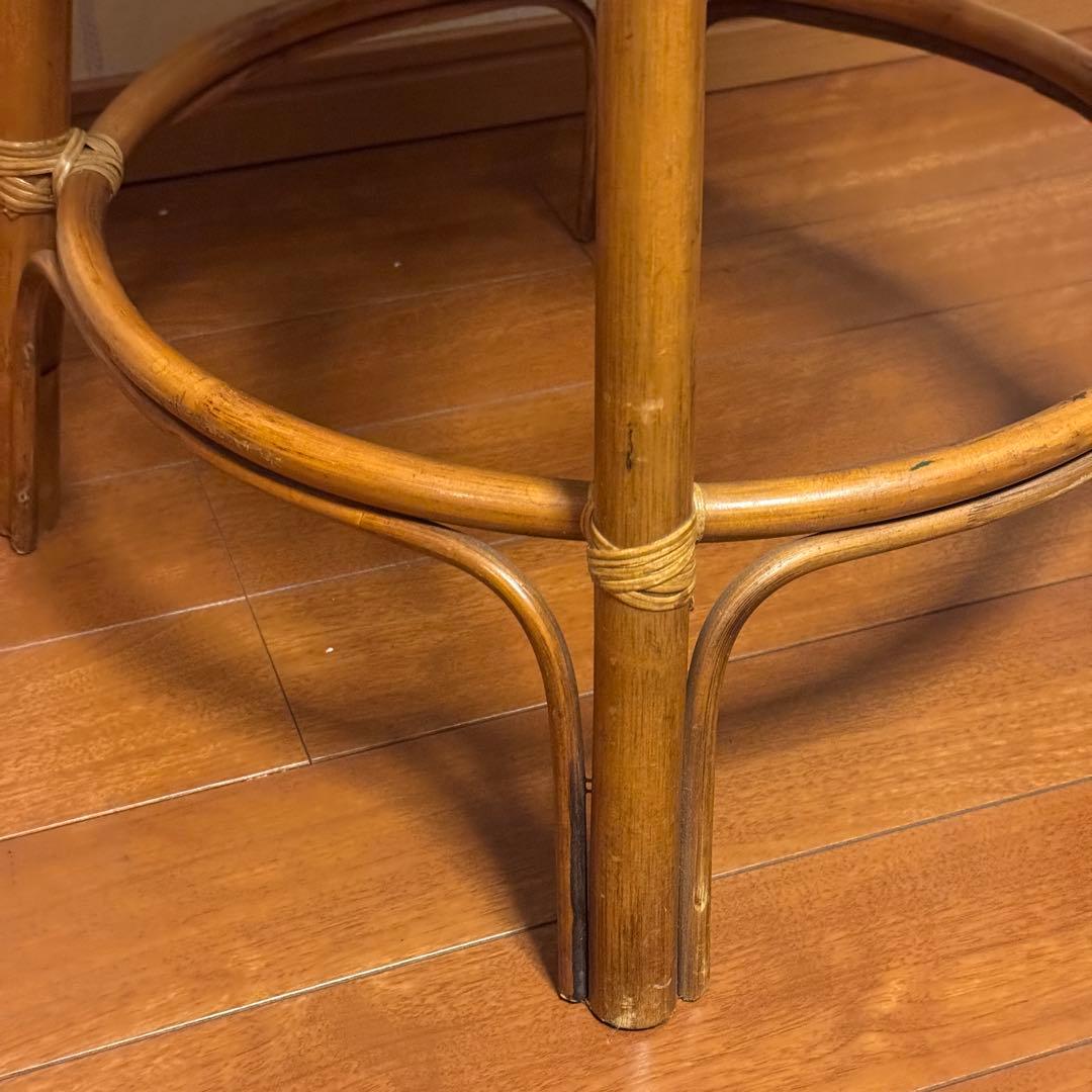 昭和レトロ ラタンチェア 椅子 籐家具 古家具藤 ベントウッドチェアー　スツール