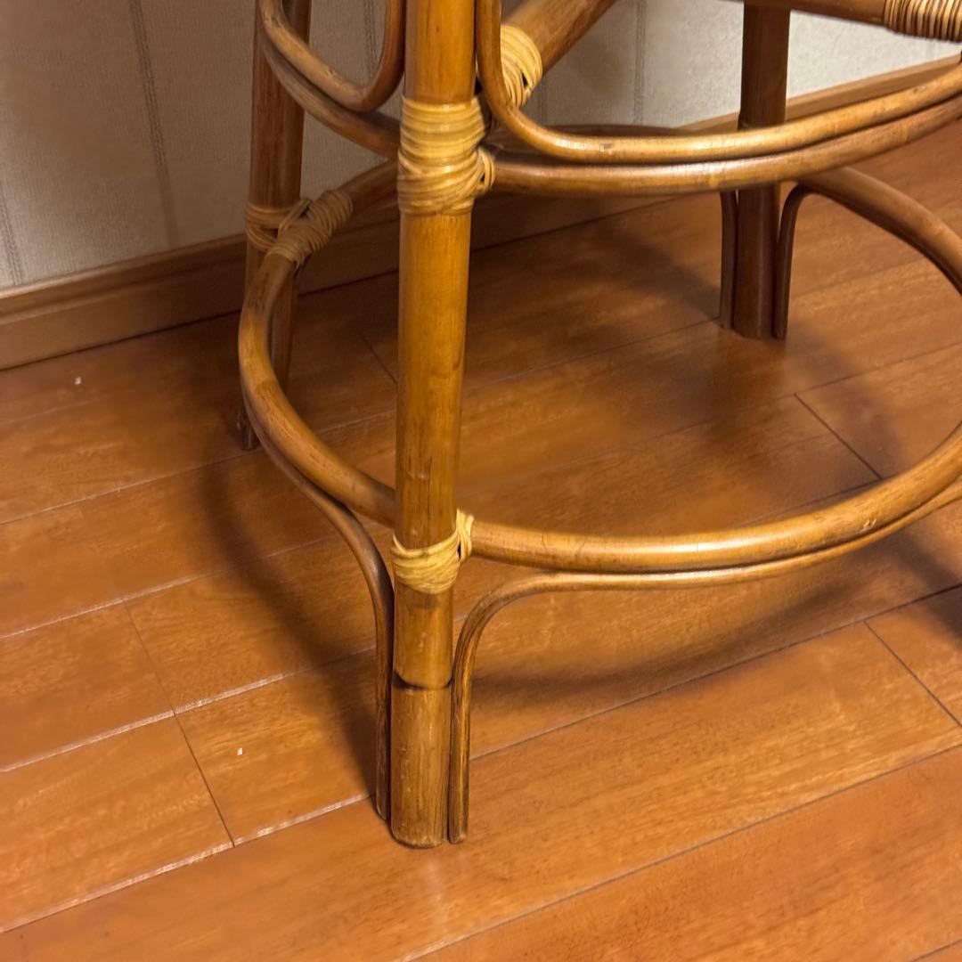 昭和レトロ ラタンチェア 椅子 籐家具 古家具藤 ベントウッドチェアー　スツール