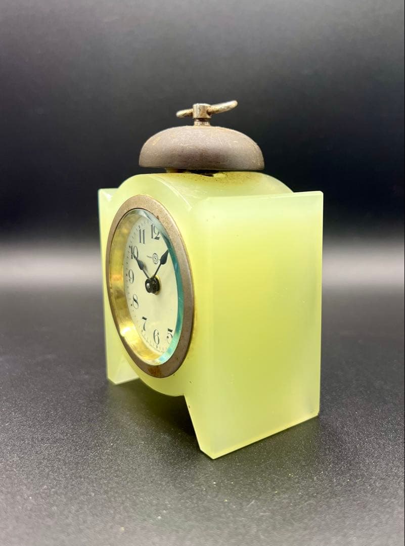 ウランガラス 精工舎 目覚まし時計 置時計 SEIKOSHA 和ガラス レトロ