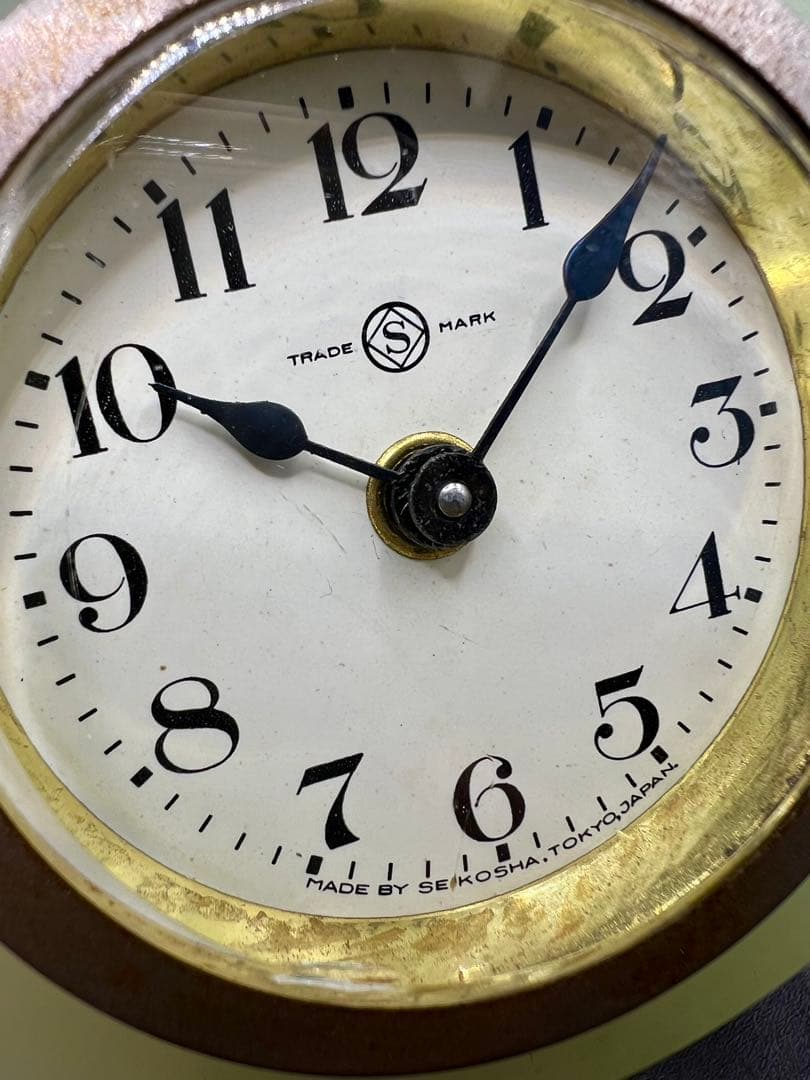 ウランガラス精工舎目覚まし時計置時計SEIKOSHA 和ガラスレトロ