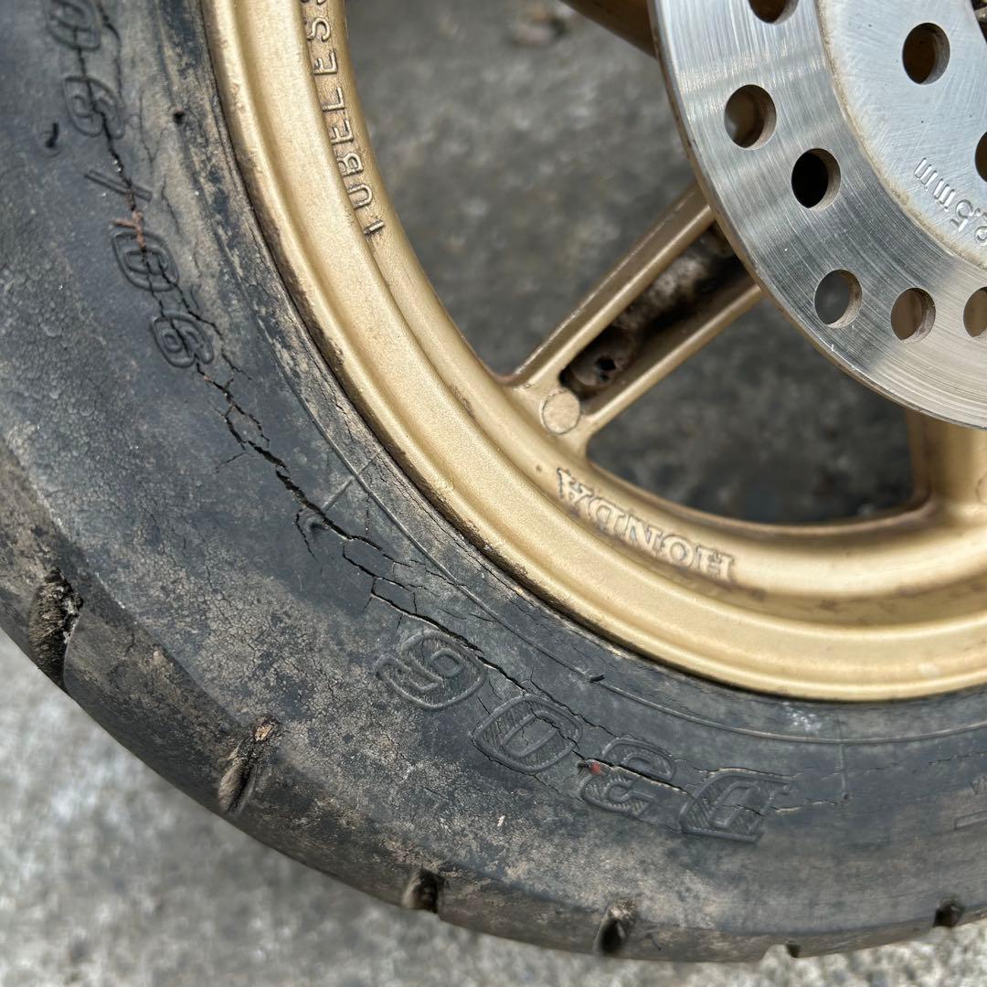 HONDA ライブディオZX 純正フロントホイール 金ホイール タイヤ付き