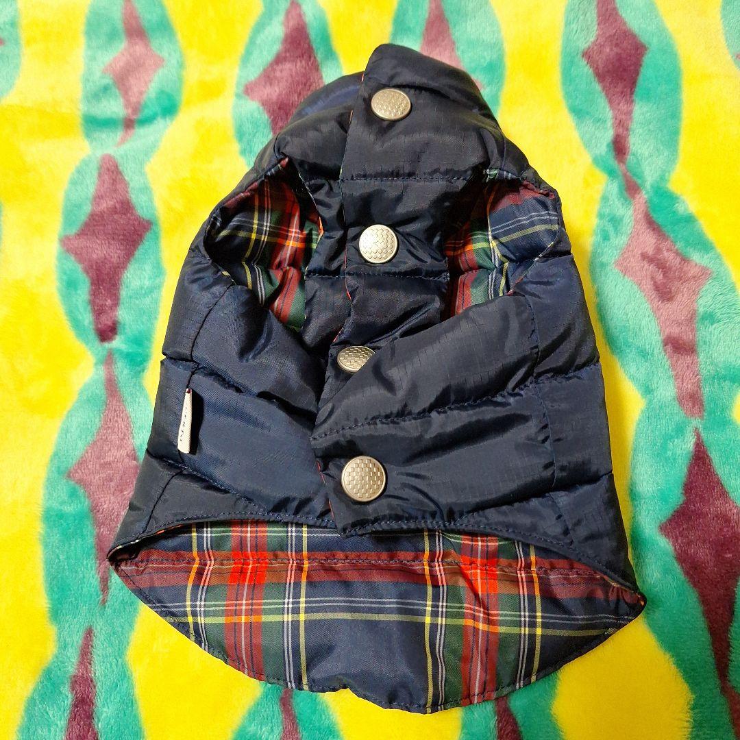 プエルト ダウンベスト PUERTO チェック柄犬服 ネイビー/レッド