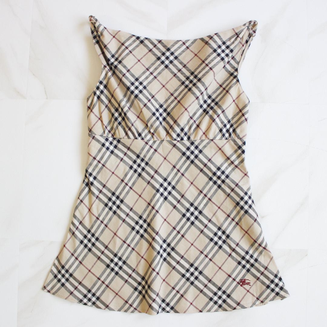 【新品】BURBERRY BLUE LABEL ノバチェックノースリーブ 刺繍