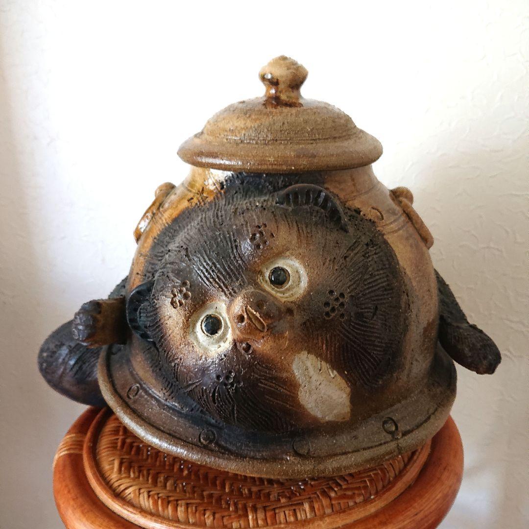 分福茶釜☆信楽焼☆手捻り☆A