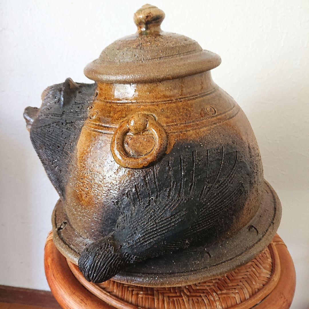 分福茶釜☆信楽焼☆手捻り☆A