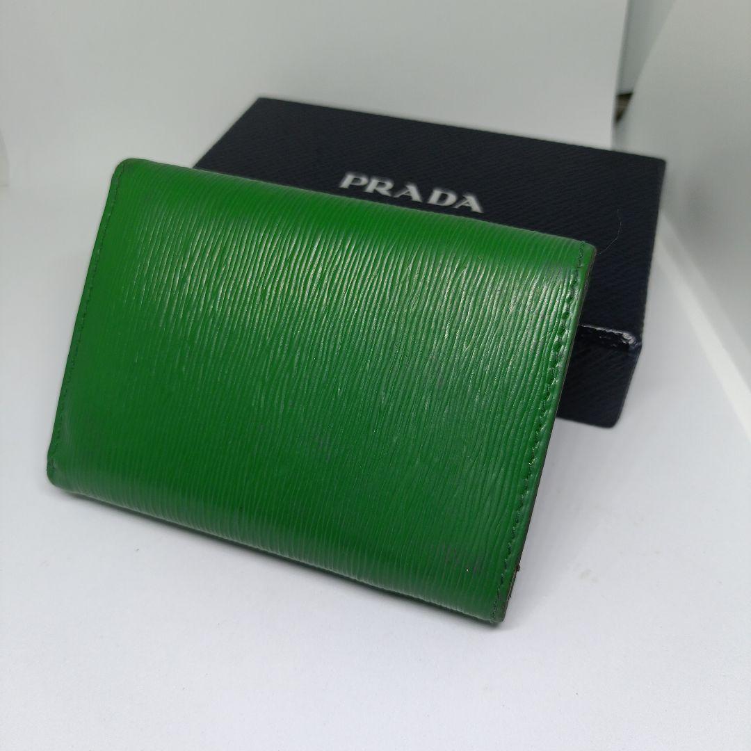 プラダ三つ折り財布 PRADA折財布グリーン グリーン（緑）系 PRADA