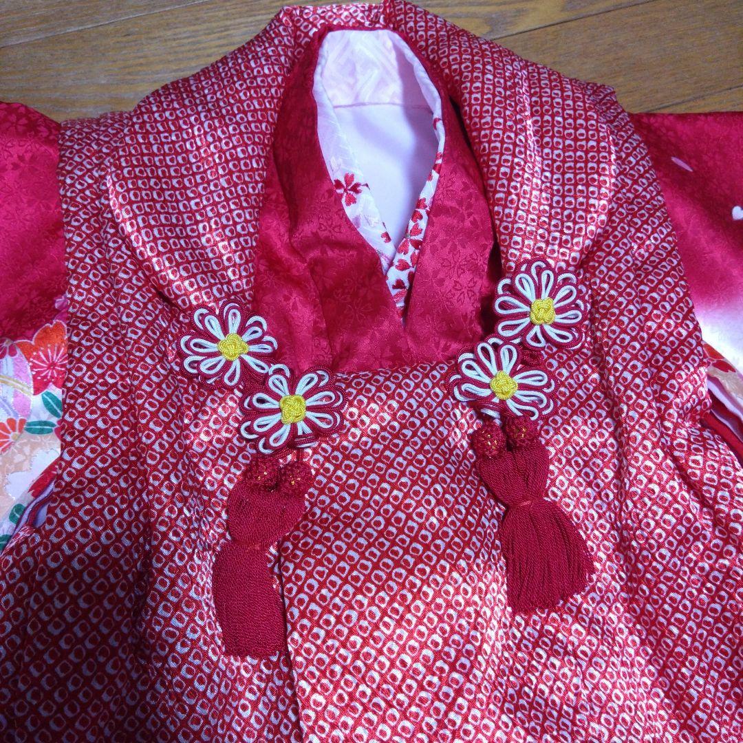三歳★被布＆正絹花柄着物＆刺繍長襦袢＆小物