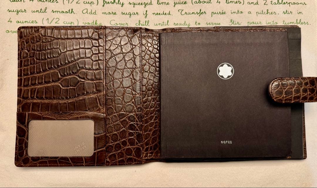 超希少 モンブラン 表裏クロコダイル￼ ￼メモ帳