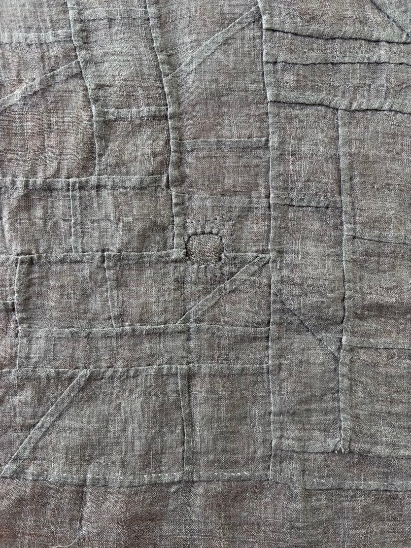 希少 ポジャギ ヴィンテージ モシ 麻 韓国 工芸 黒 李朝 繕いあり