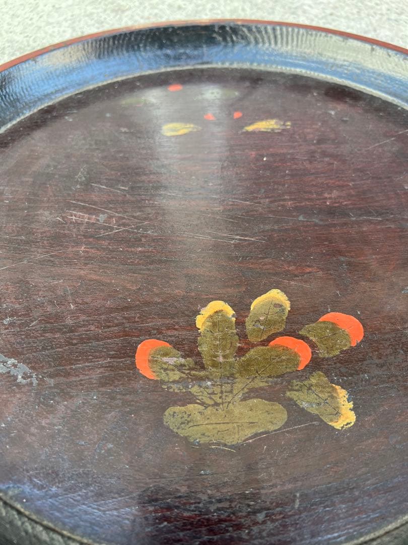 丸盆 盆 お盆 煎茶道具 煎茶盆 茶道具 漆器 木製 骨董 古道具 枯盆 民藝