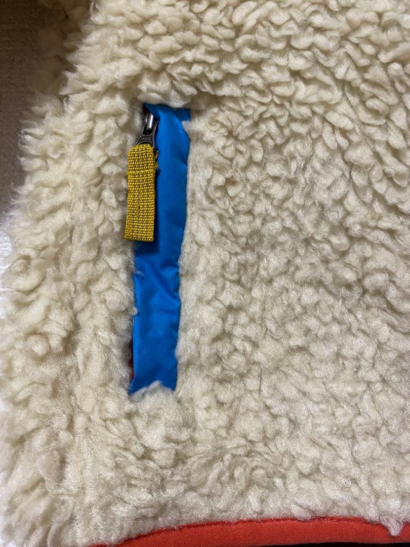 patagonia フリースジャケット ベージュ/青/オレンジ　２Ｔ