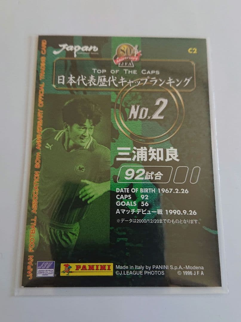 PANINI JFA 日本サッカー協会 80周年記念 三浦知良 キャップ カード