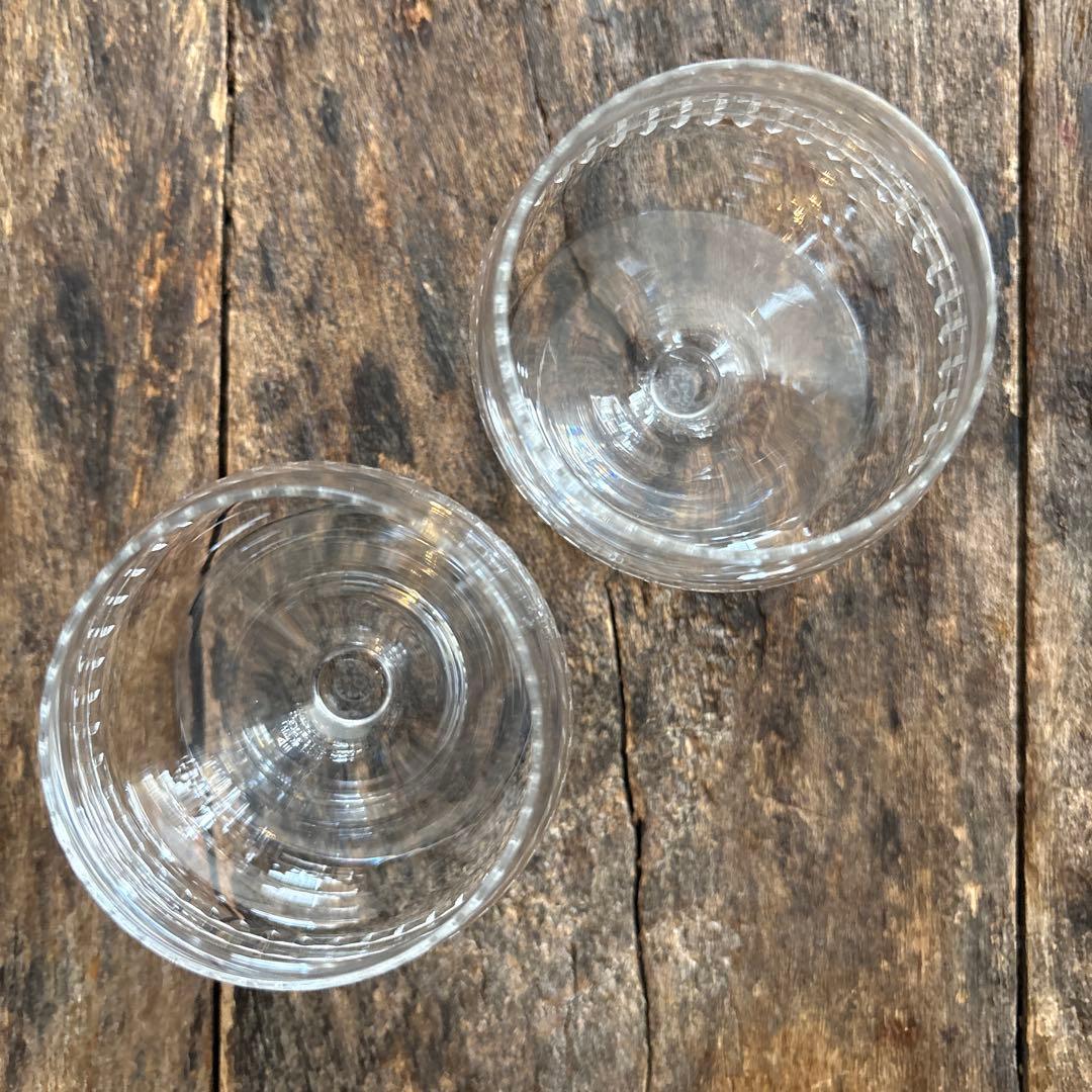 GW SALE⏬バカラ➁ アンティーク シャンパンクープ 2点 アールデコ