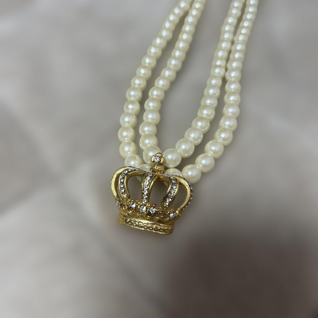 JESUS DIAMANTEの王冠パールネックレス