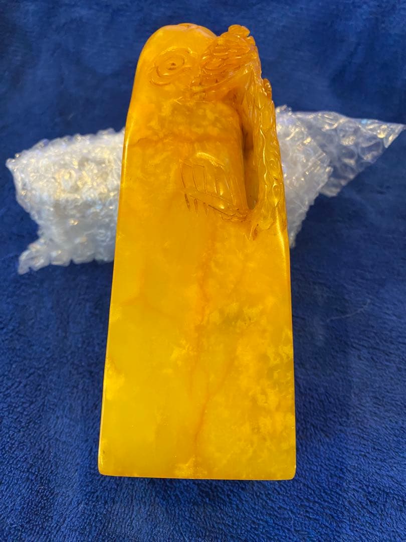 寿山石田黄石彫刻印章名人刻铭1点819g TA1151 - メルカリ