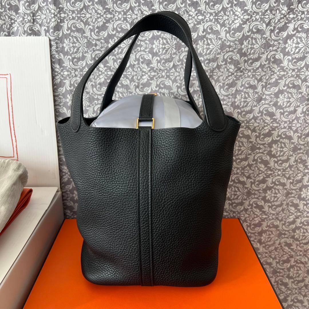 HERMES エルメス　ピコタン　ロック　MM ブラック　C刻印　ゴールド金具