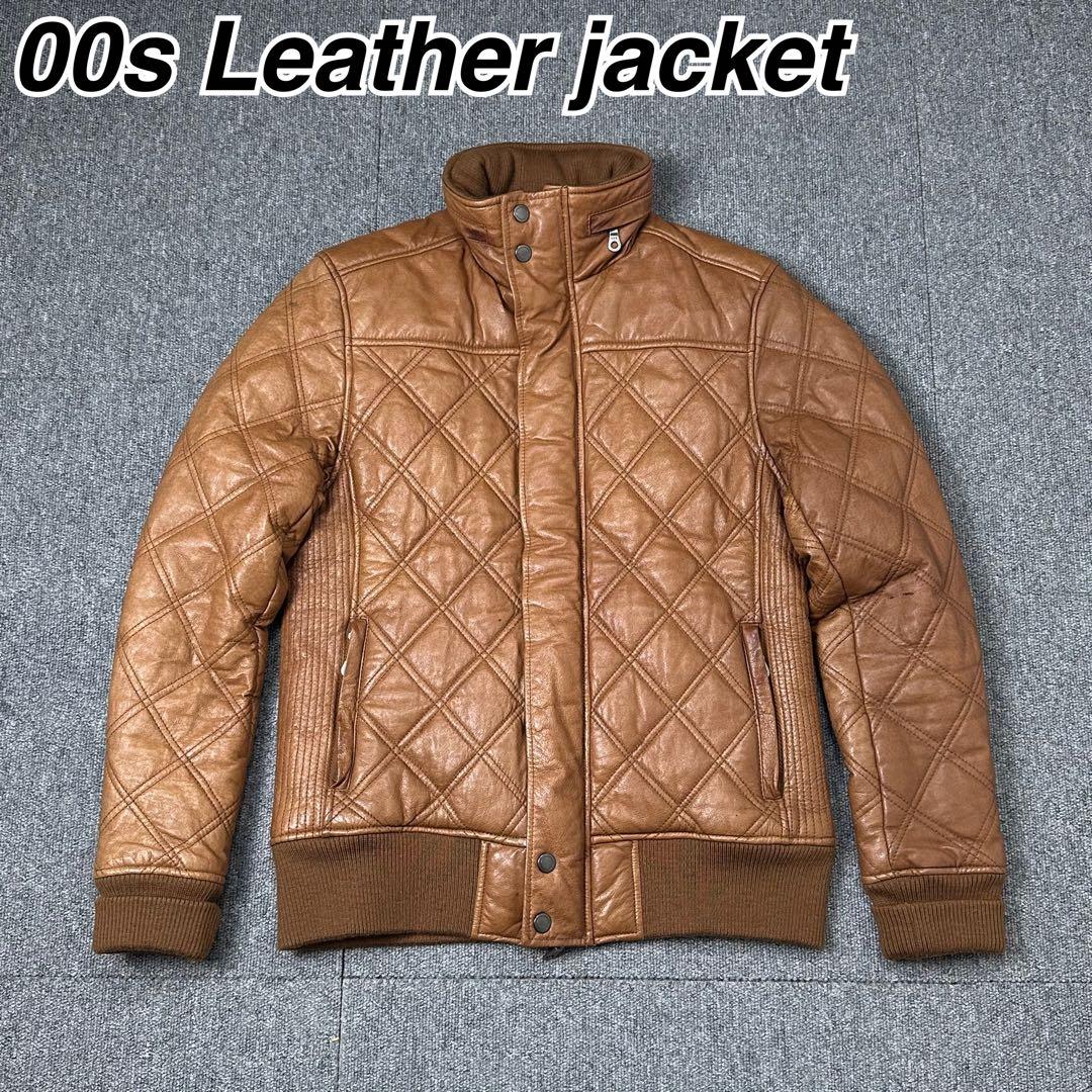00s Leather jacket レザージャケット キルティング ブルゾン