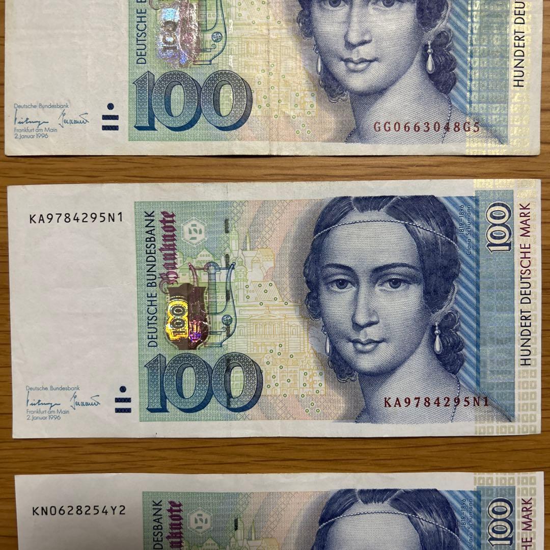 旧紙幣】ドイツマルク 100マルク 音楽デザイン ***即購入可能 4枚