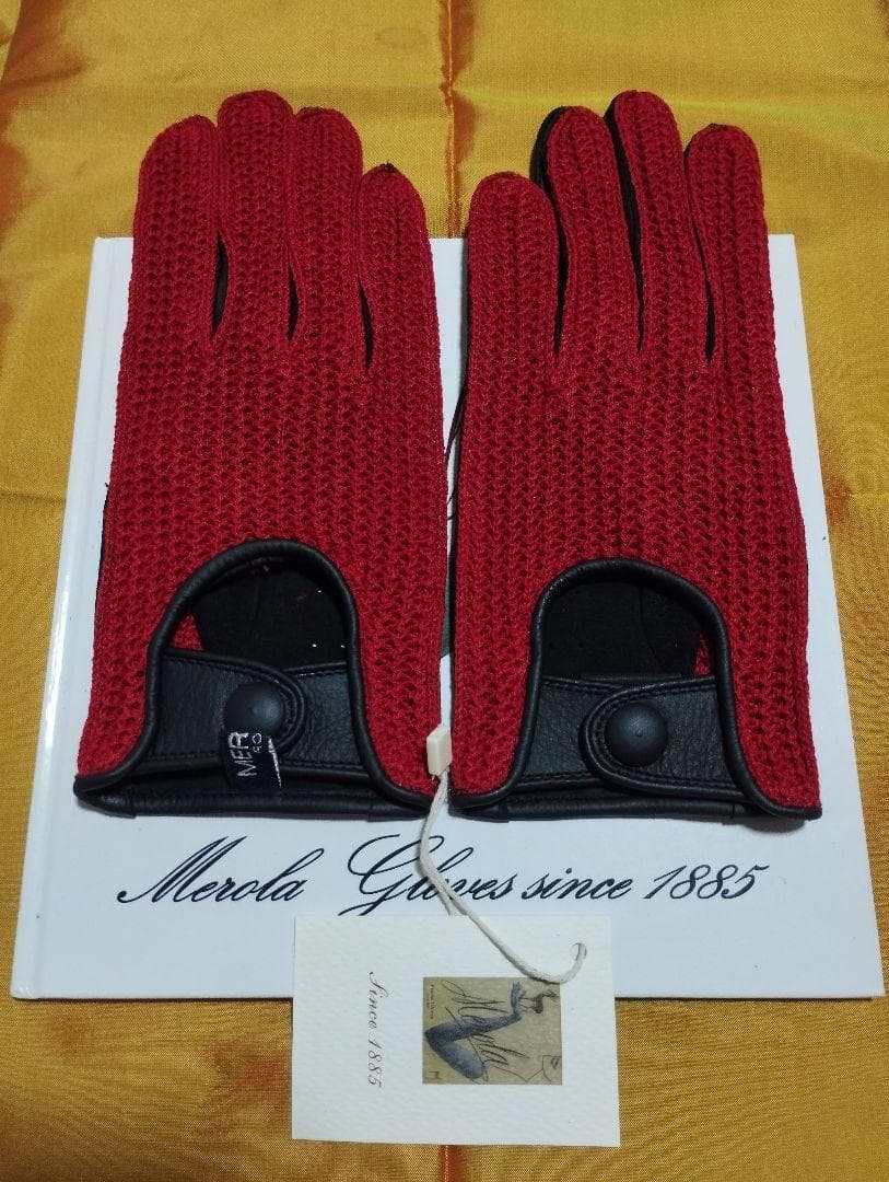 メローラ ディア黒赤メッシュ ドライビンググローブ フェラーリ別注元