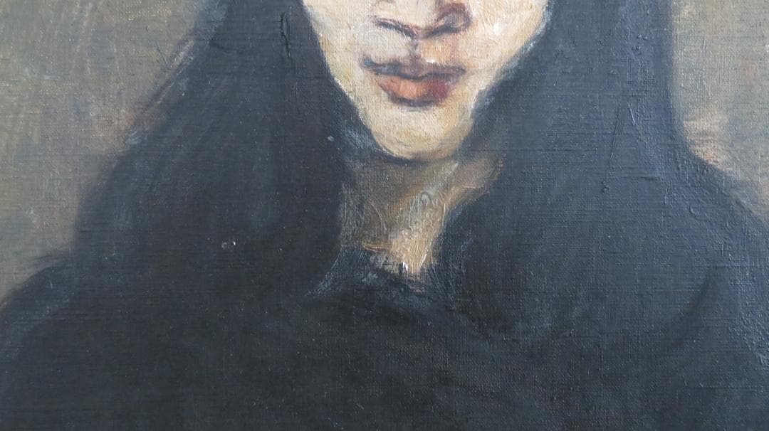 ◆ 堀内規次 「黒衣の女」油彩8号 真作保証　自由美術会員　 美術文化協会賞◆