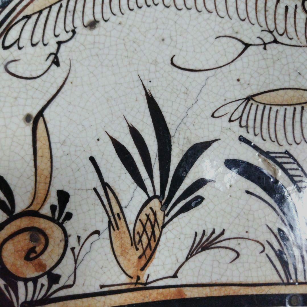 装飾陶器皿 桃山時代～江戸時代 唐津 古志野 絵志野 鳥絵 皿 瀬戸