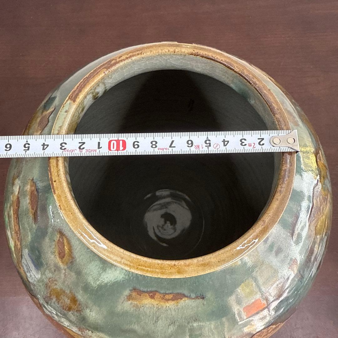 法勝寺焼 松花窯 四代 安藤真澄 花瓶 壺