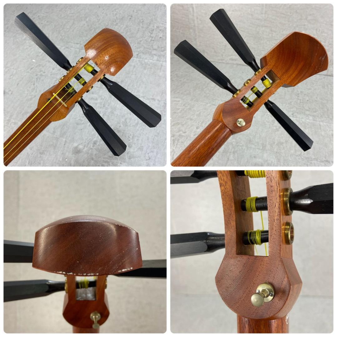 津軽三味線 太棹 3.1cm 花梨 平溝 天然皮 正寸 東触り セミハードケース