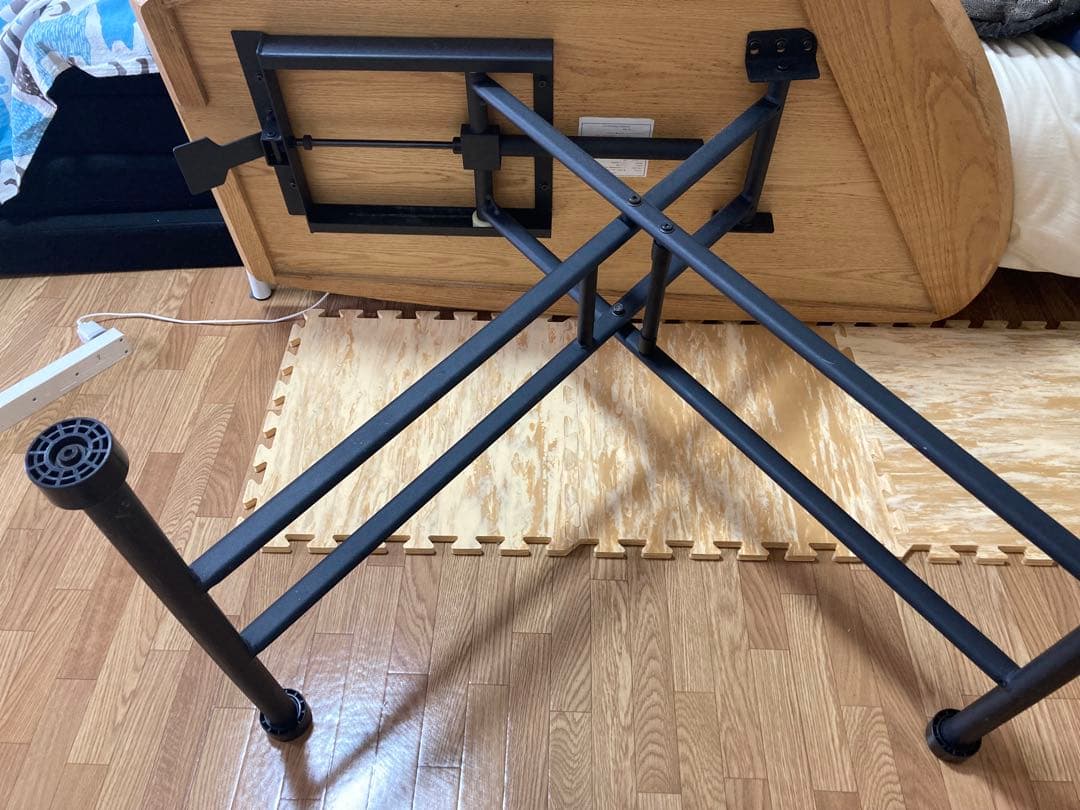 【変形テーブル 】【直接取引なら半額で譲渡❗️】オーク 木 ガス圧 高さ 調節