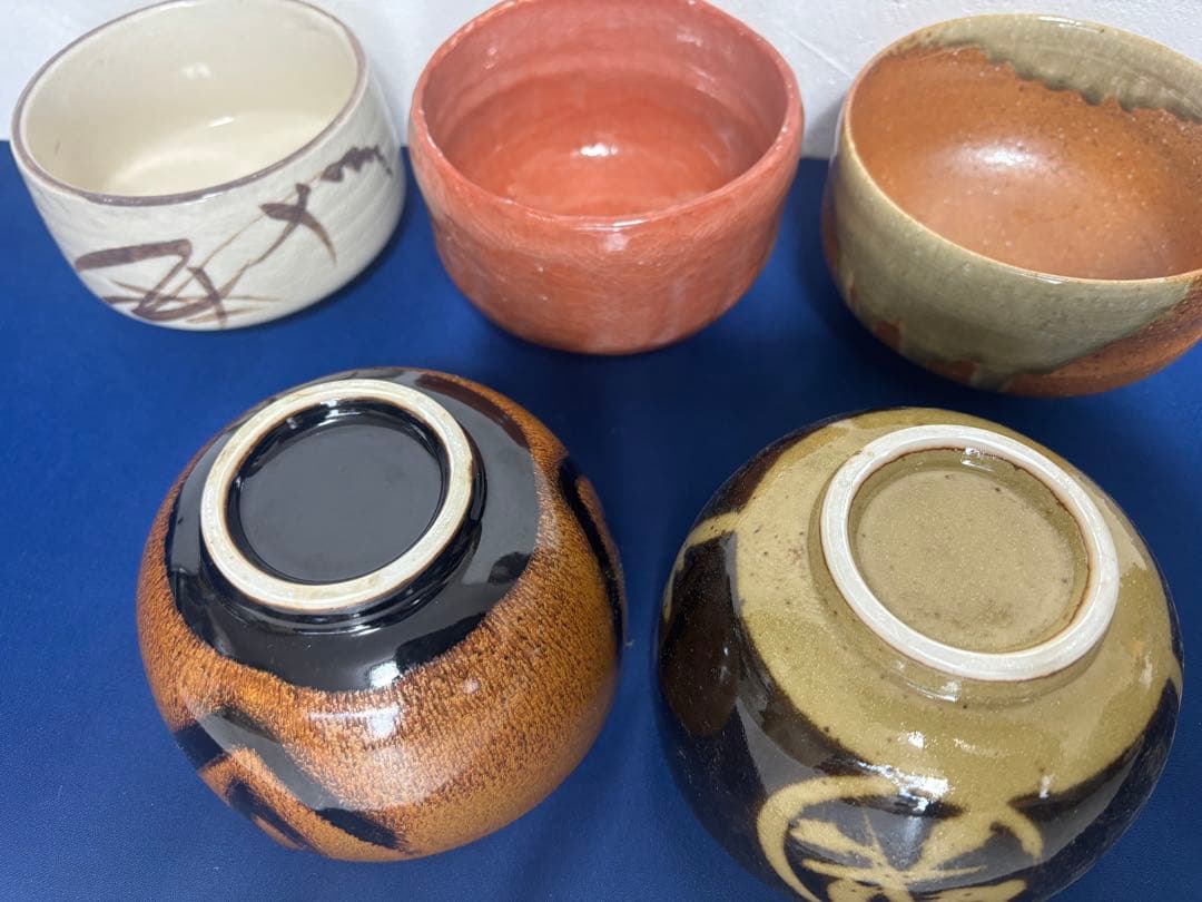 陶器茶碗 5個セット 抹茶碗 志野茶碗 瀬戸焼 清水焼 京焼 信楽焼