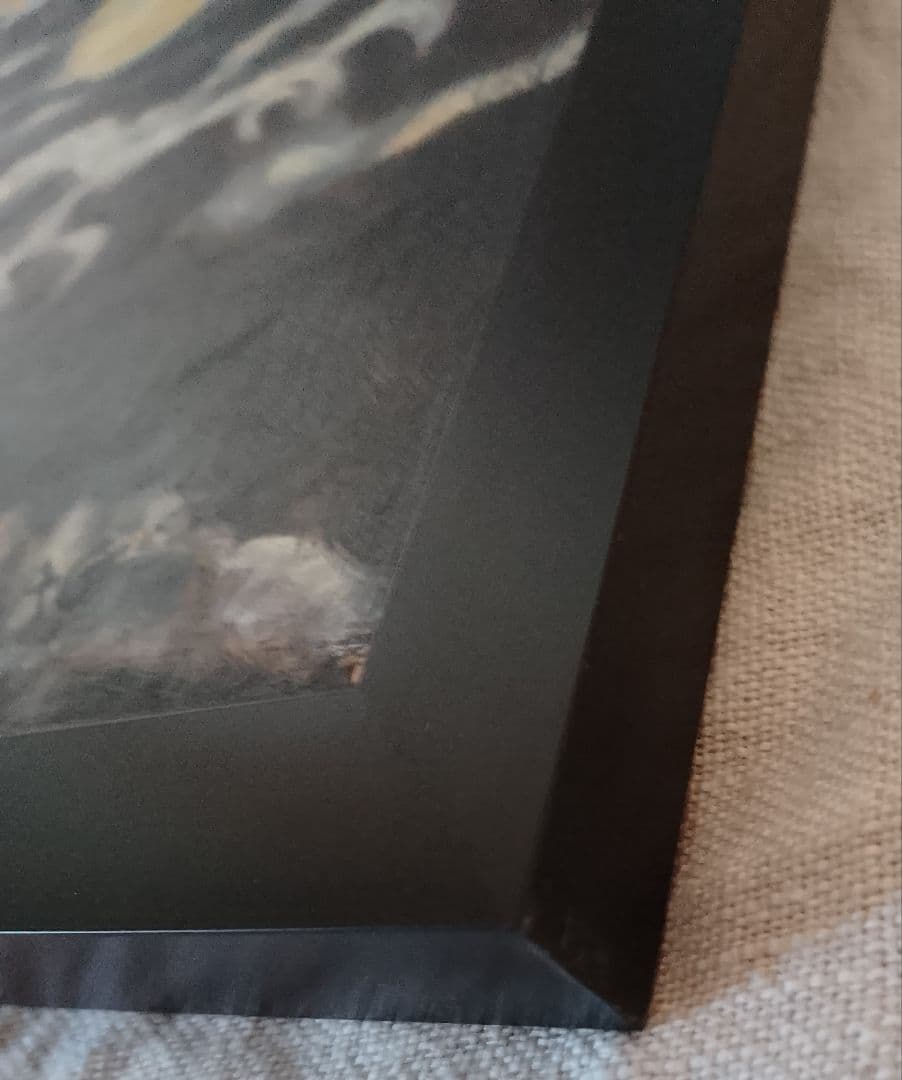 月と龍。油彩画 11ｘ9 インチサイズ