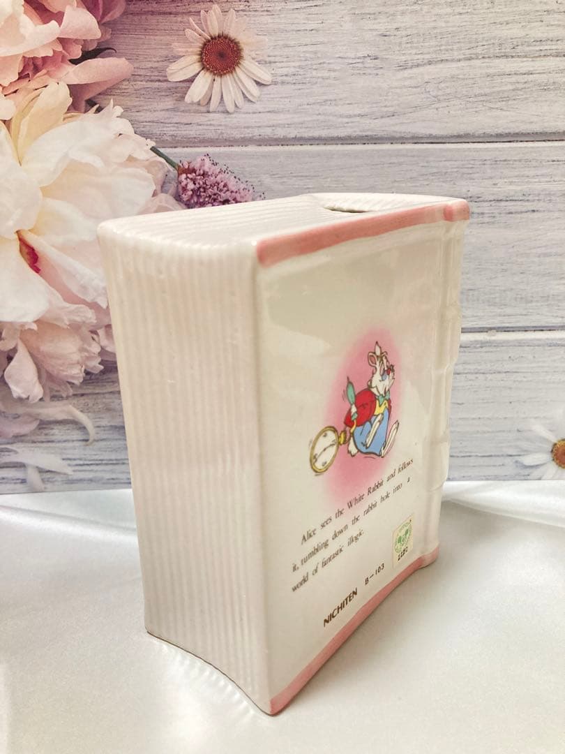 ディズニー 不思議の国のアリス アンティーク 貯金箱 陶器