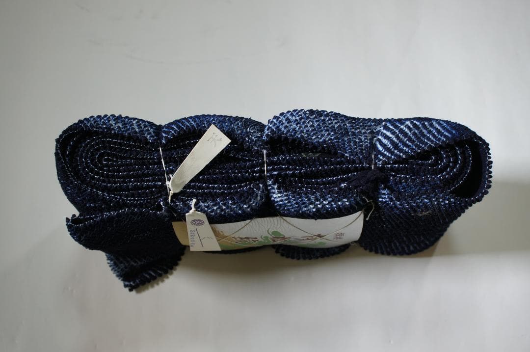 本場有松鳴海手絞り◆浴衣反物◆総絞り◆紺系◆ アンティーク