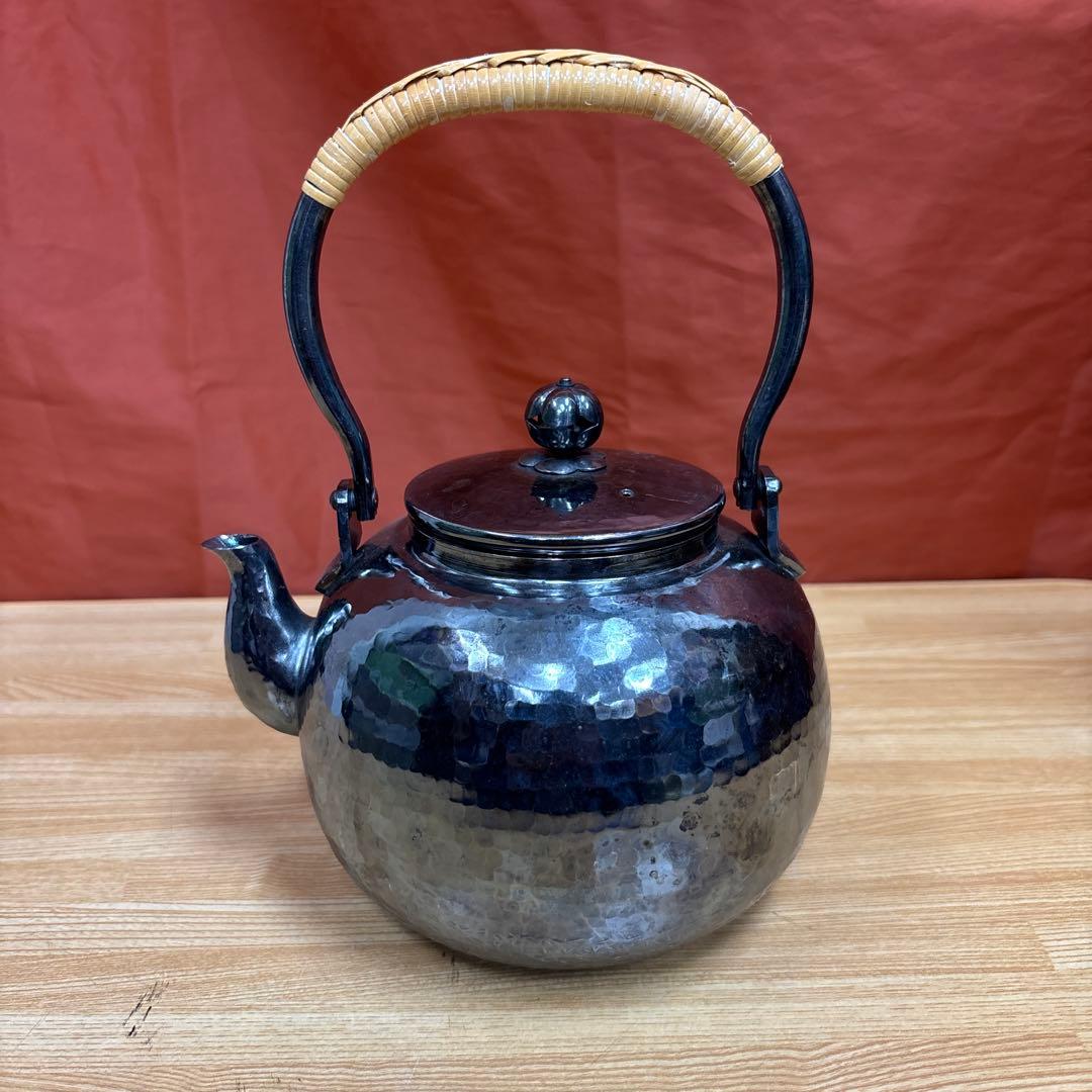 秀峯堂造 いぶし銀 急須 水注 薬缶 湯沸 煎茶道具 茶道具