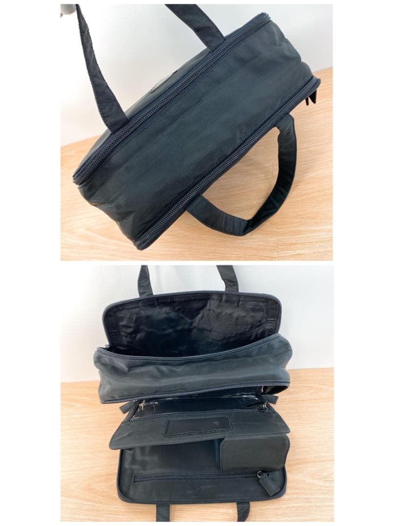 プラダ ハンドバッグ カバン 鞄 三角プレート ナイロン 2層バッグ ブラック