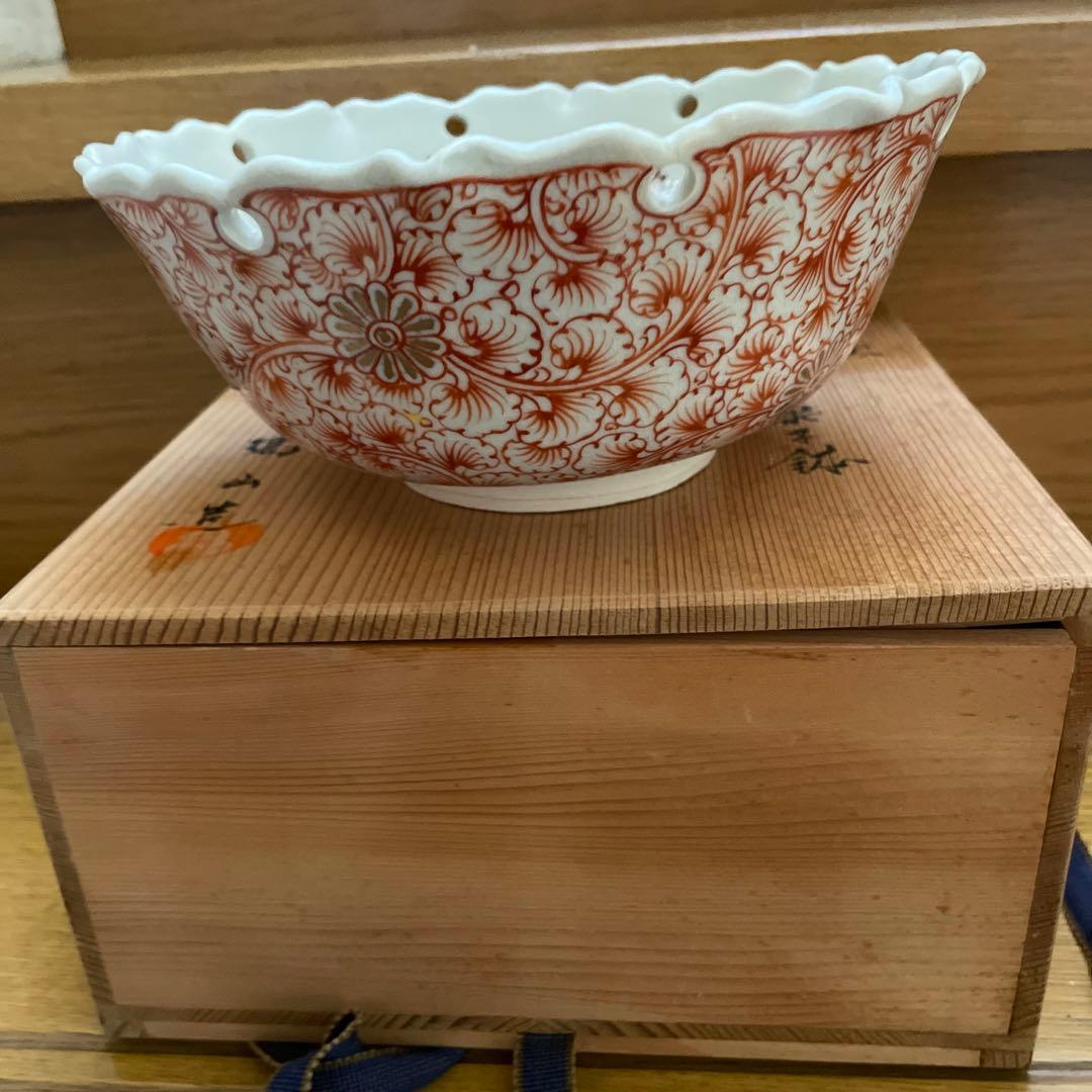 桑名萬古焼 加賀瑞山造 菓子鉢共箱