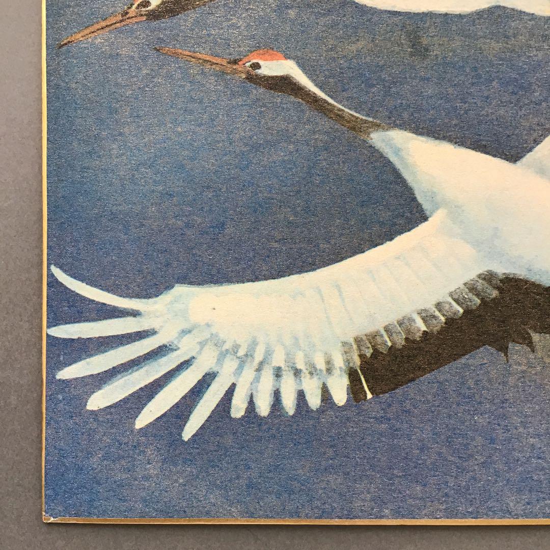 色紙 夫婦鶴 佳山作 複製と推定