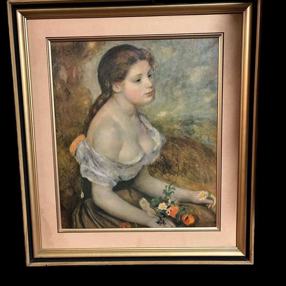 ルノワール 花を持つ少女 複製絵画 - メルカリ