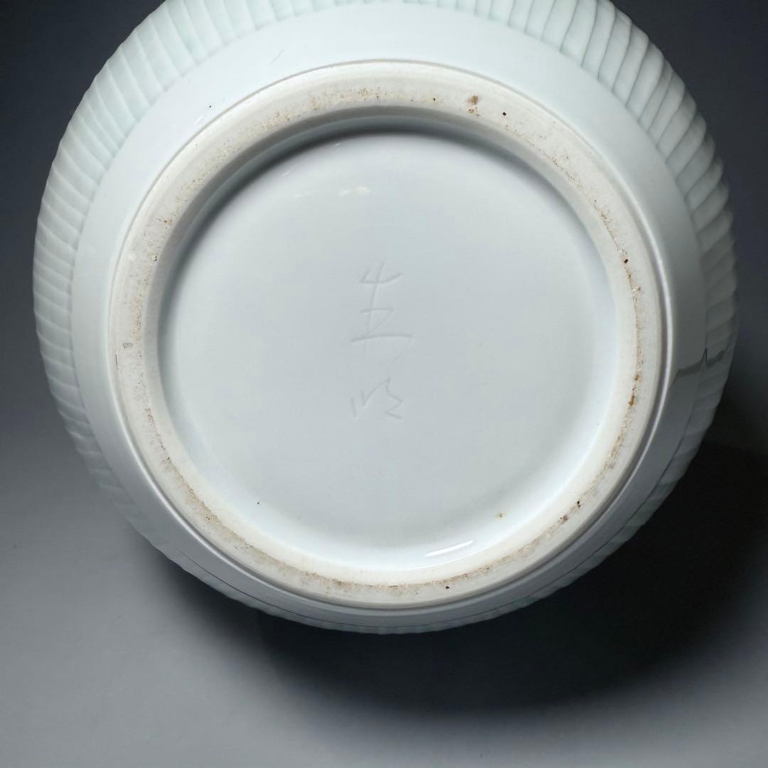 藤井朱明　白磁　花瓶　高さ35.5cm　共箱　栞付　造形の美　圧倒的な存在感