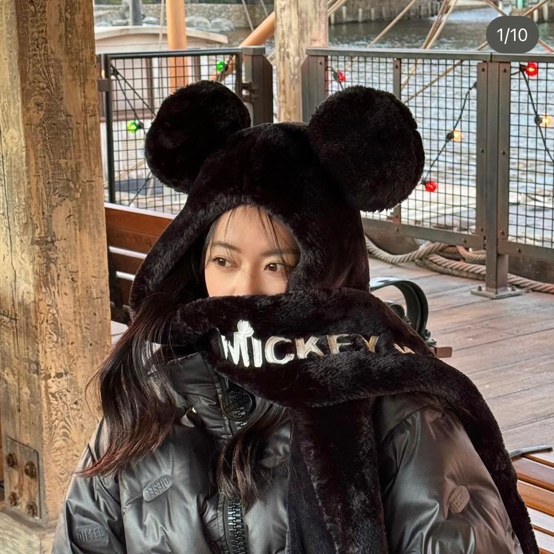 ミッキー マフラーキャップ ディズニー 被り物 ファンキャップ 冬