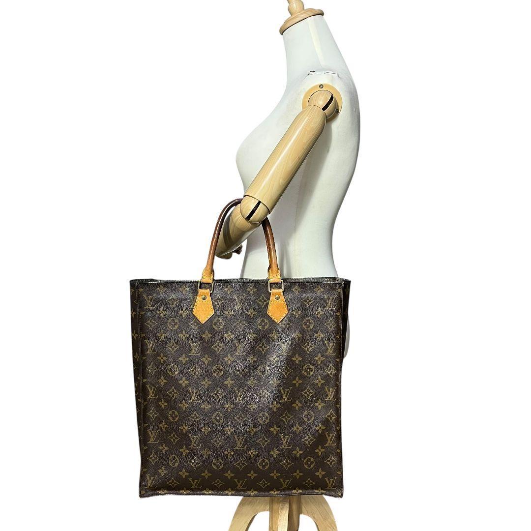 【鑑定済】ルイヴィトン　サックプラ　モノグラム　トートバッグ　ハンドバッグ　茶色
