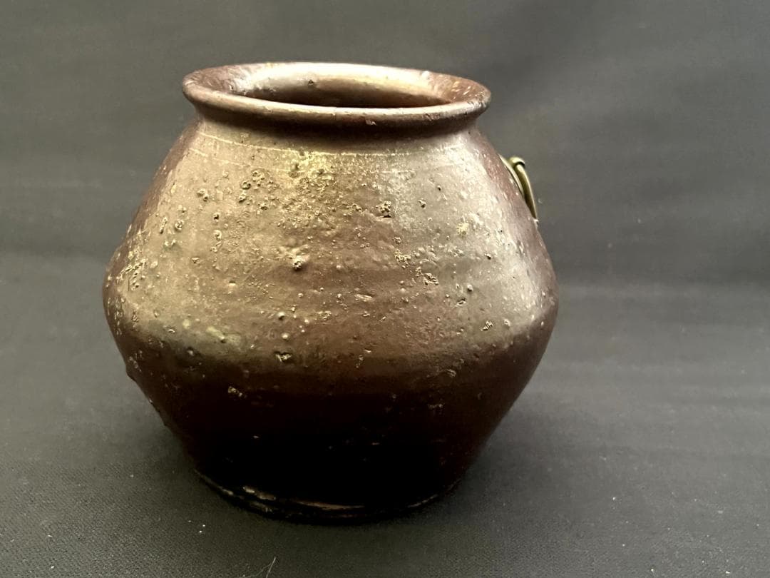 花瓶■寅第一日七拾一番 島物うずくまる 掛花入 古い掛け花入れ 時代物 骨董品■