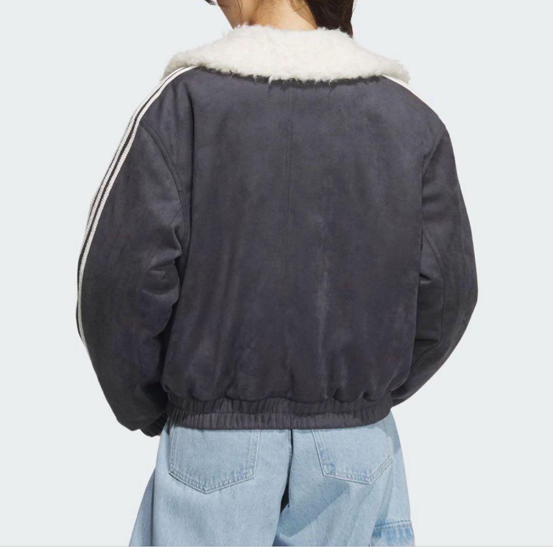新品L Adidas中国限定 ボア襟付きグレージャケット 蛇年巳年限定