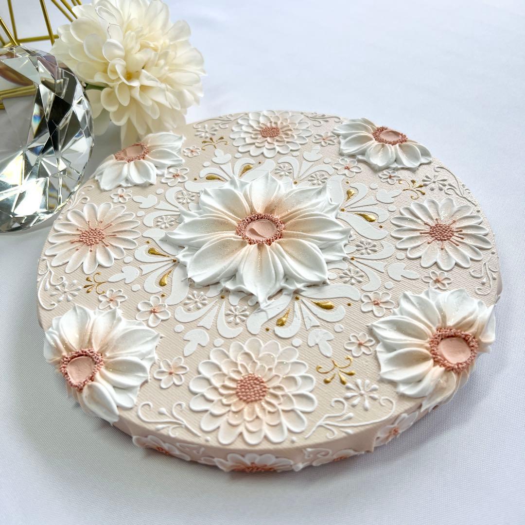 melia テクスチャーアート 花の絵 絵画 インテリアアート 花 立体 絵