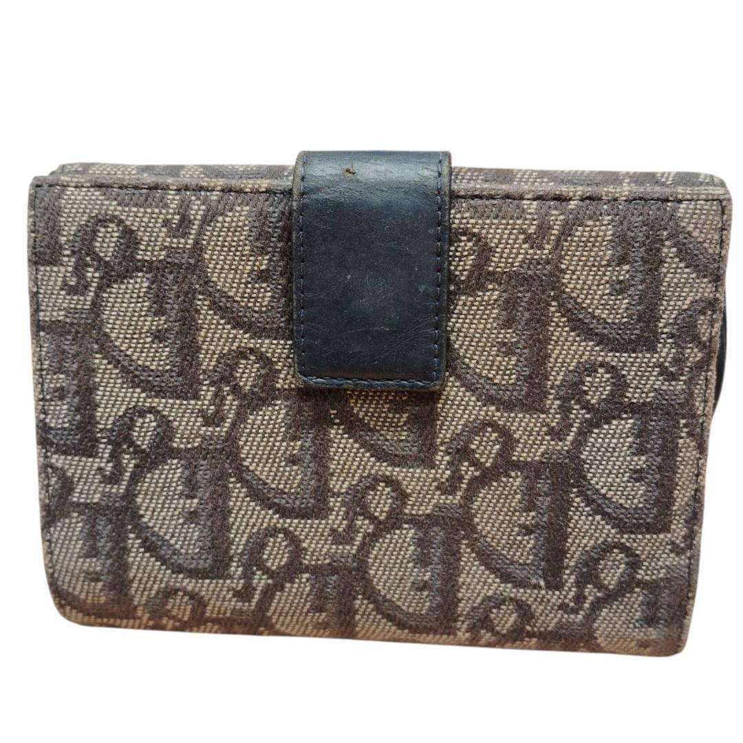 ディオール トロッター サドル キャンバス×レザー Wホック 二つ折り 財布