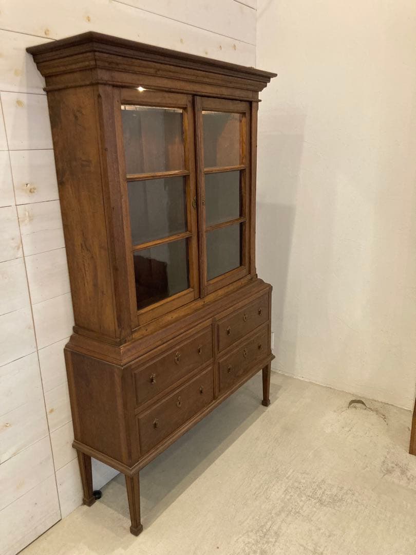 希少デンマークアンティーク家具飾り棚キャビネット薄型ご購入前