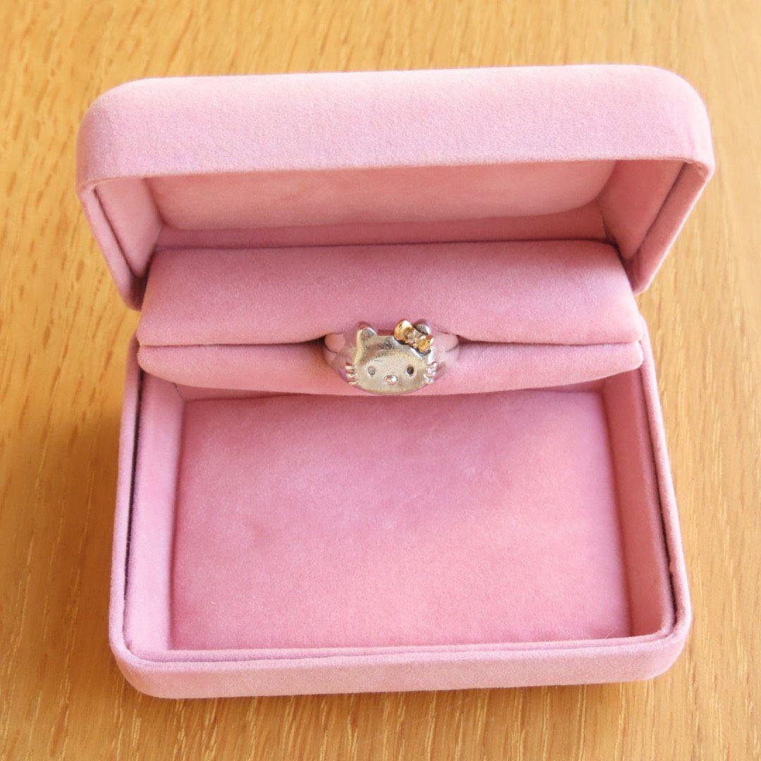 キティ　K18 シルバー　リング　ダイヤモンド　サンリオ　コンビ　指輪